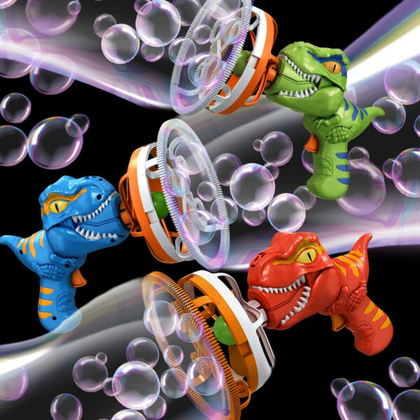 Fan Dinosaur Bubble Machine Bubble Blowing Toy Children's Handheld Bubble Machine New Cartoon Blowing Bubble Gun Toy Gift - Image 3