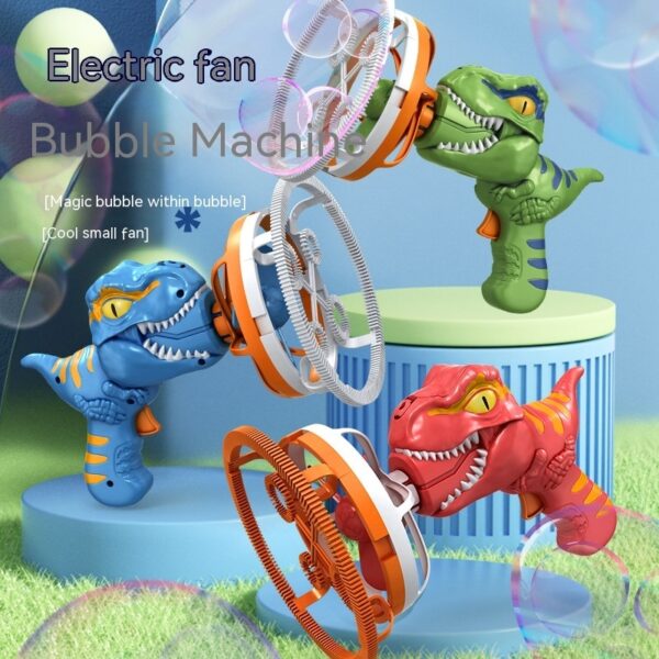 Fan Dinosaur Bubble Machine Bubble Blowing Toy Children's Handheld Bubble Machine New Cartoon Blowing Bubble Gun Toy Gift - Image 7