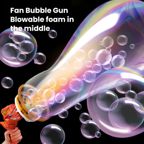 Fan Dinosaur Bubble Machine Bubble Blowing Toy Children's Handheld Bubble Machine New Cartoon Blowing Bubble Gun Toy Gift - Image 4