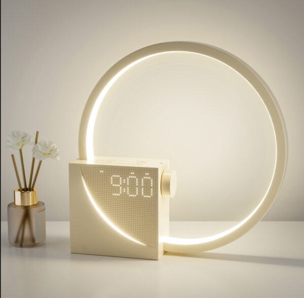 Colorful Atmosphere Moon Light Clock Wake Up Light Breathing Light Three Level Dimming Clock Dual Alarm Clock Timing White Noise - Image 3