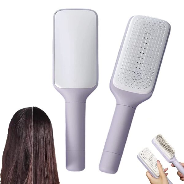 4 In 1 Self Cleaning Hair Brush New Self-Cleaning Anti-Static Massage Comb Scalable Rotate Lifting Self Cleaning Hairbrush - Image 6