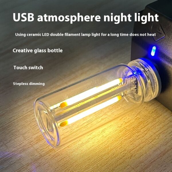 1pcs USB Led Bulb 0.3W 5V Retro Edison Dimming Lighting Bulb Source USB Mobile Power Interface Light Night Light Power Bank Laptop - Image 6