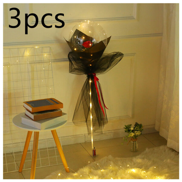 LED Luminous Balloon Rose Bouquet Transparent Bobo Ball Rose - Image 9