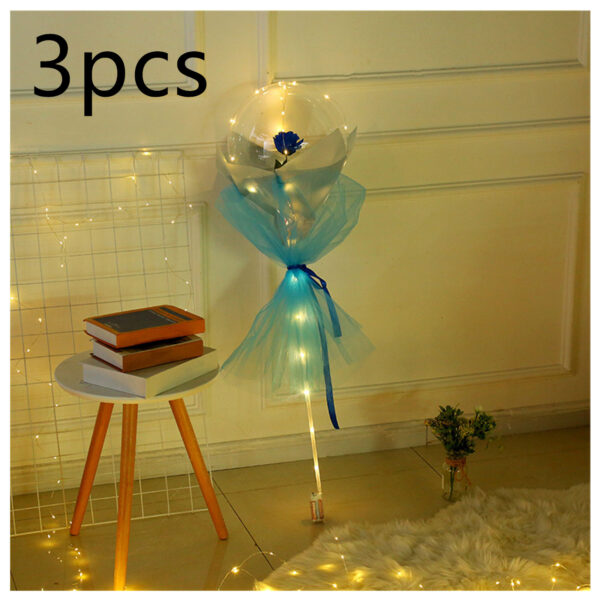 LED Luminous Balloon Rose Bouquet Transparent Bobo Ball Rose - Image 6