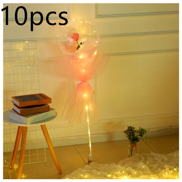 LED Luminous Balloon Rose Bouquet Transparent Bobo Ball Rose - Image 4