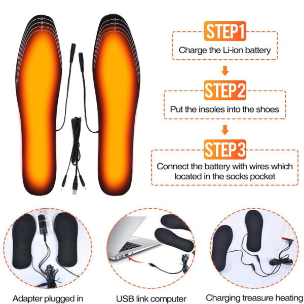 USB Heated Shoes Insoles Can Be Cut Winter Warm Heating Insoles Pad Feet For Boots Sneaker Shoes - Image 10