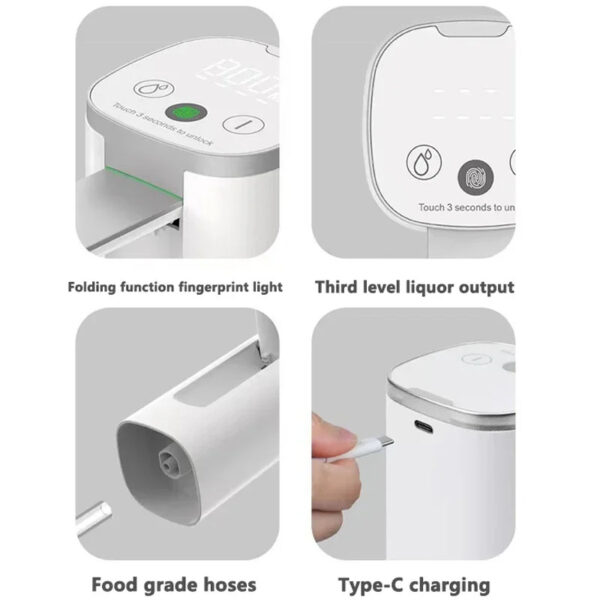 Fingerprint Child Lock Touch Screen Digital Display Folding Electric Pumping Water Device - Image 10